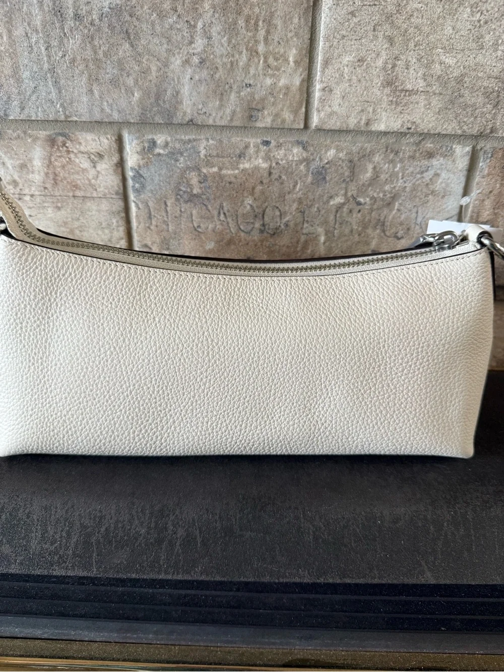 COACH Charlotte White Pebbled Leather Crossbody